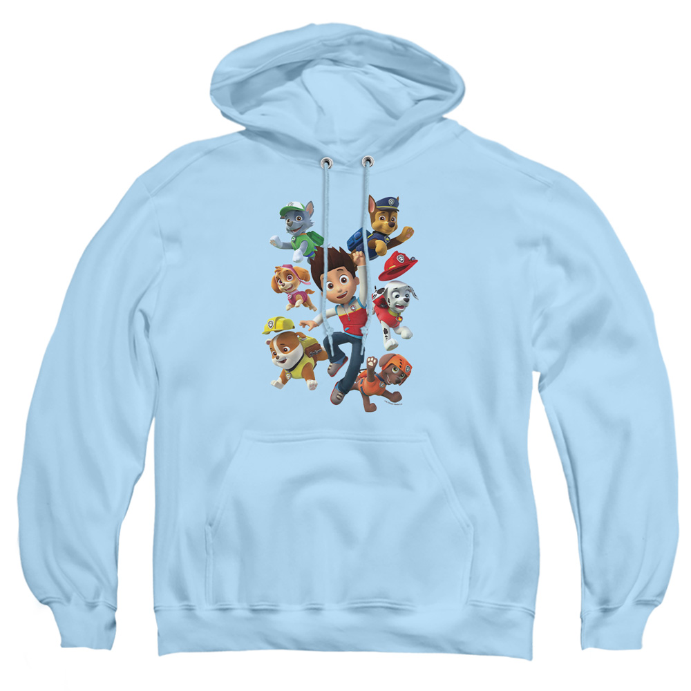 NICK720-AFTH-2 Paw Patrol Ryders Pups Adult Pullover Hoodie, Light Blue - Medium