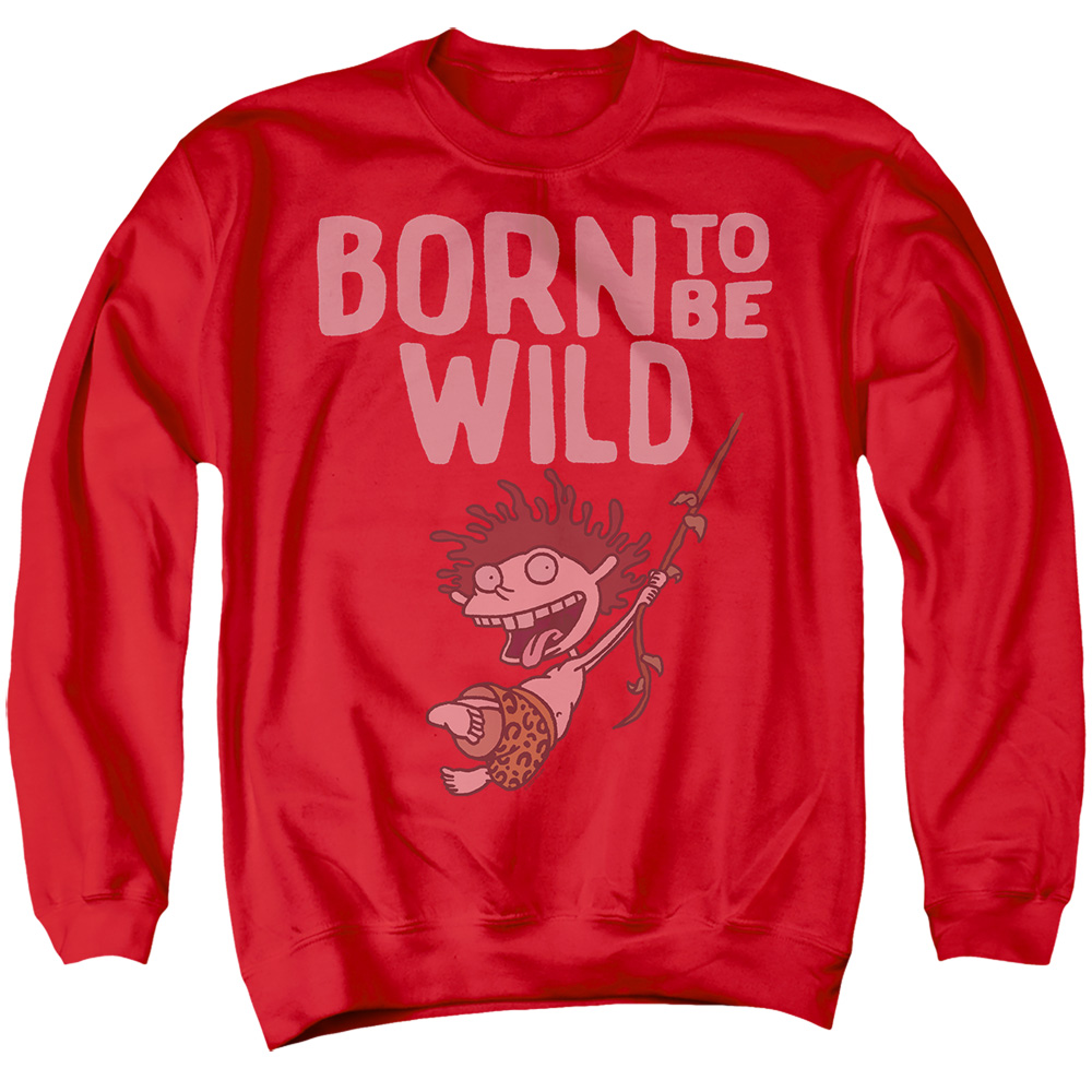NICK750-AS-3 Nickelodeon 90S Born to Be Wild Adult Crewneck Sweatshirt, Red - Large