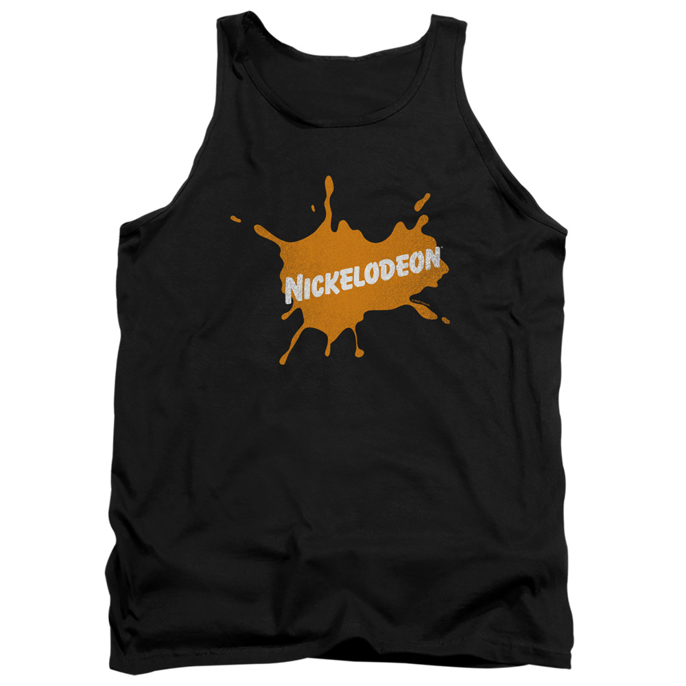NICK695-TK-2 Nickelodeon Brand Nick Retro Burst Logo Adult Tank Top, Black - Medium