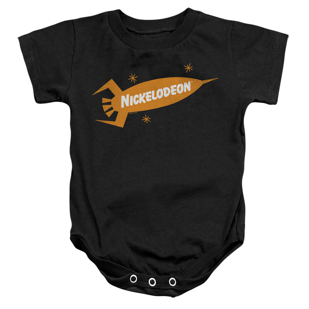 NICK697-SS-4 Nickelodeon Brand Nick Retro Rocket Logo Infant Snapsuit, Black - Extra Large - 24 Month