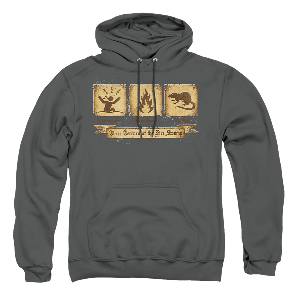 PB112G-AFTH-2 Princess Bride Three Terrors Adult Pullover Hoodie, Charcoal - Medium