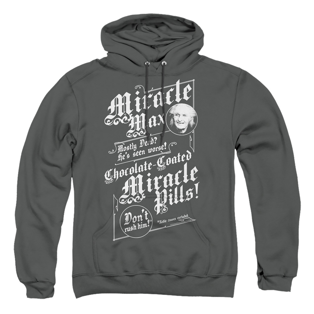 PB110L-AFTH-2 Princess Bride Miracle Max Adult Pullover Hoodie, Charcoal - Medium