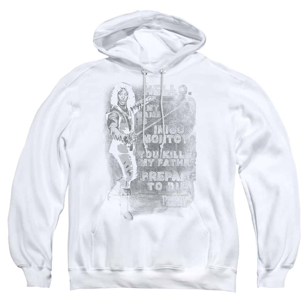 PB125H-AFTH-4 Princess Bride Hello Again Adult Pullover Hoodie, White - Extra Large