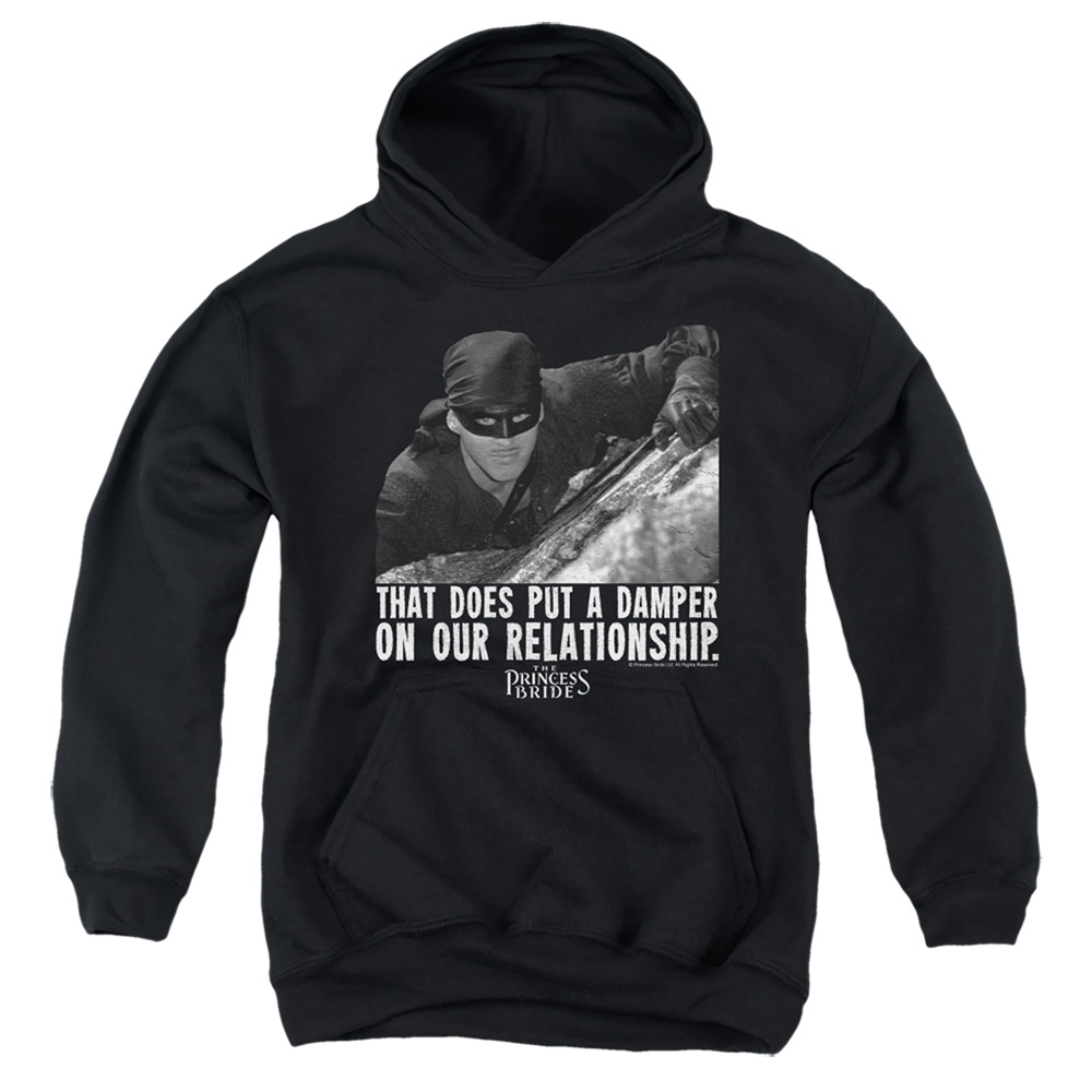 PB149B-YFTH-1 Princess Bride Damper Youth Hooded Sweatshirt, Black - Small