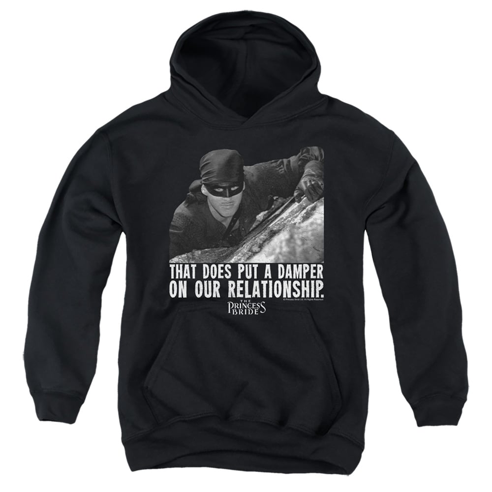 PB149B-YFTH-2 Princess Bride Damper Youth Hooded Sweatshirt, Black - Medium