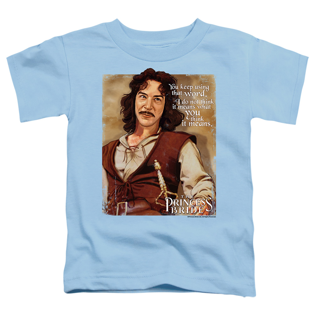 PB159E-TT-2 Princess Bride Word Toddler Short Sleeve T-Shirt, Light Blue - Medium 3T