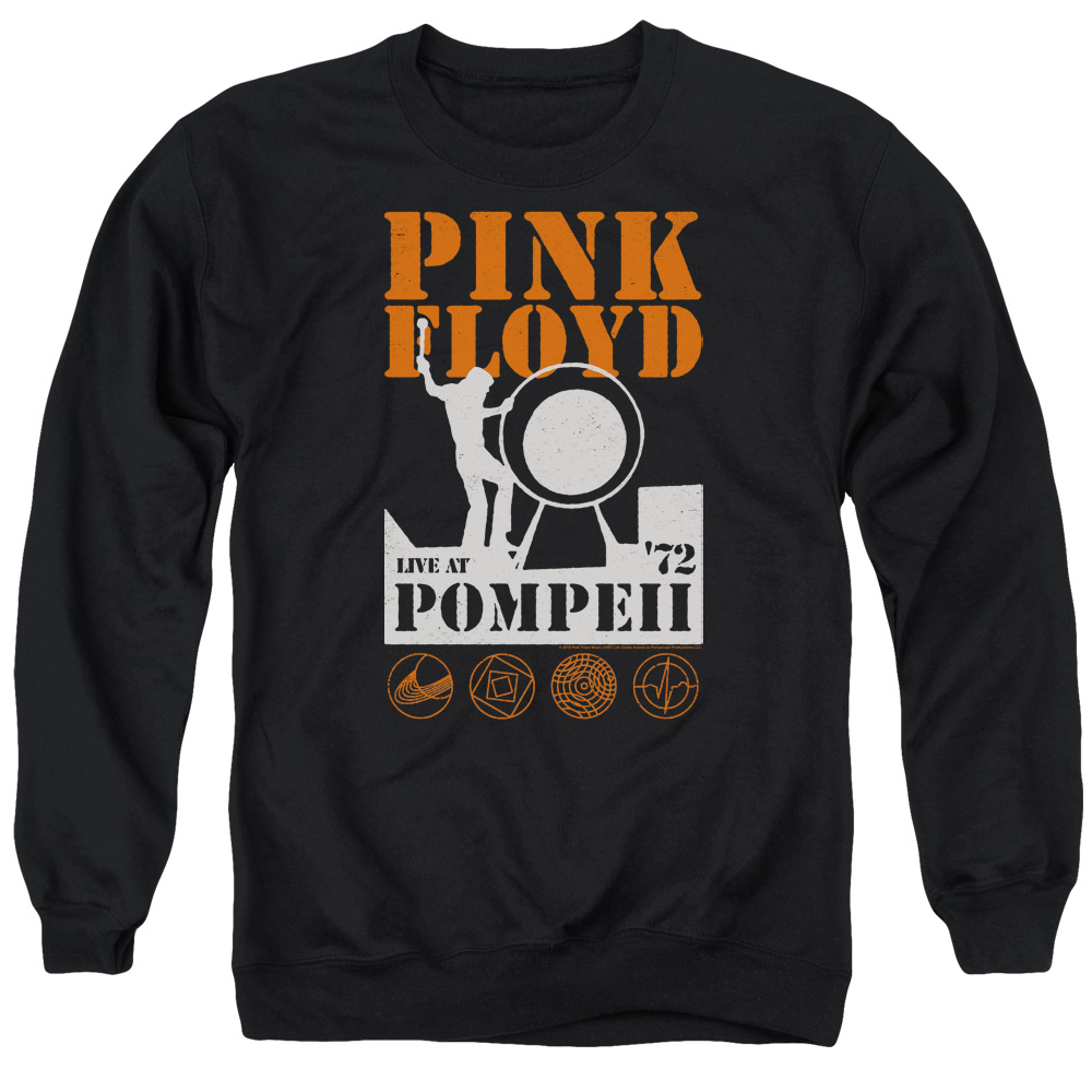 PERRY269-AS-2 Pink Floyd Pompeii Adult Crewneck Sweatshirt, Black - Medium