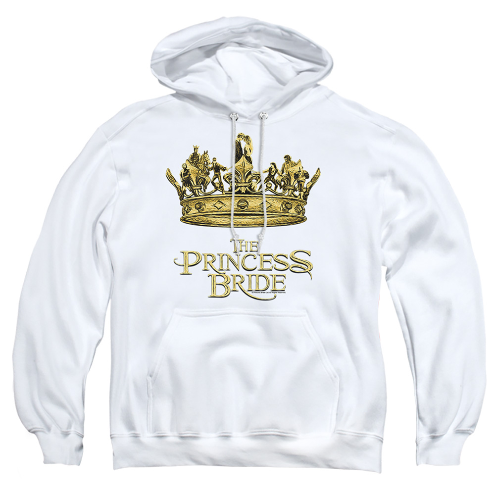 PB153I-AFTH-2 Princess Bride Crown Adult Pullover Hoodie, White - Medium