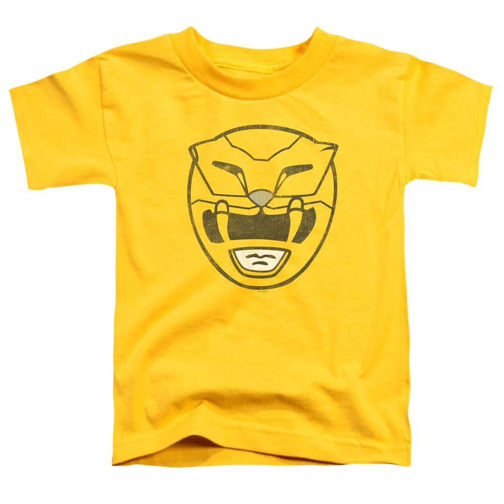 PWR188-KT-1 Power Rangers Yellow Ranger Mask Toddler Short Sleeve T-Shirt, Yellow - Large 4T