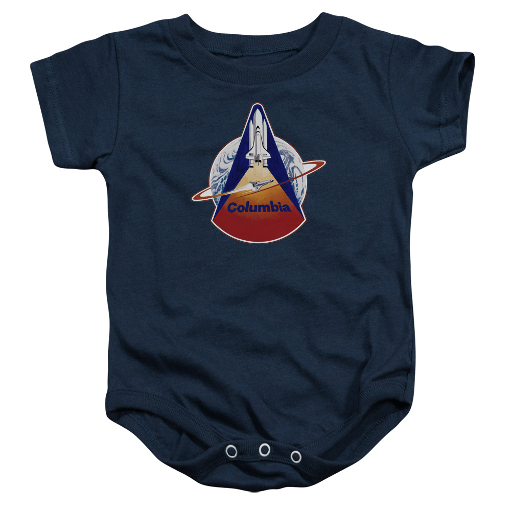 NASA103-SS-2 Nasa STS 1 Mission Patch Infant Snapsuit, Navy - Medium - 12 Month