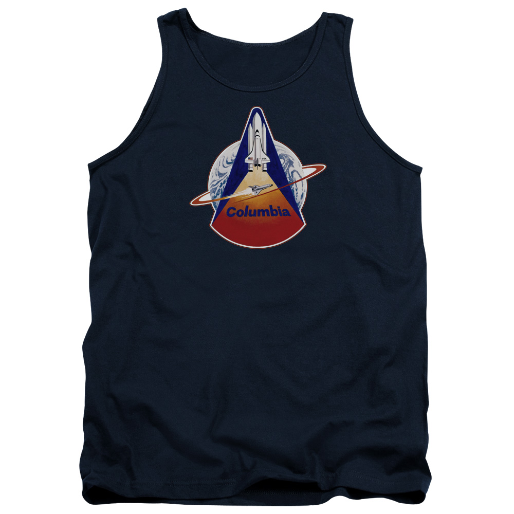 NASA103-TK-2 Nasa STS 1 Mission Patch Adult Tank Top, Navy - Medium