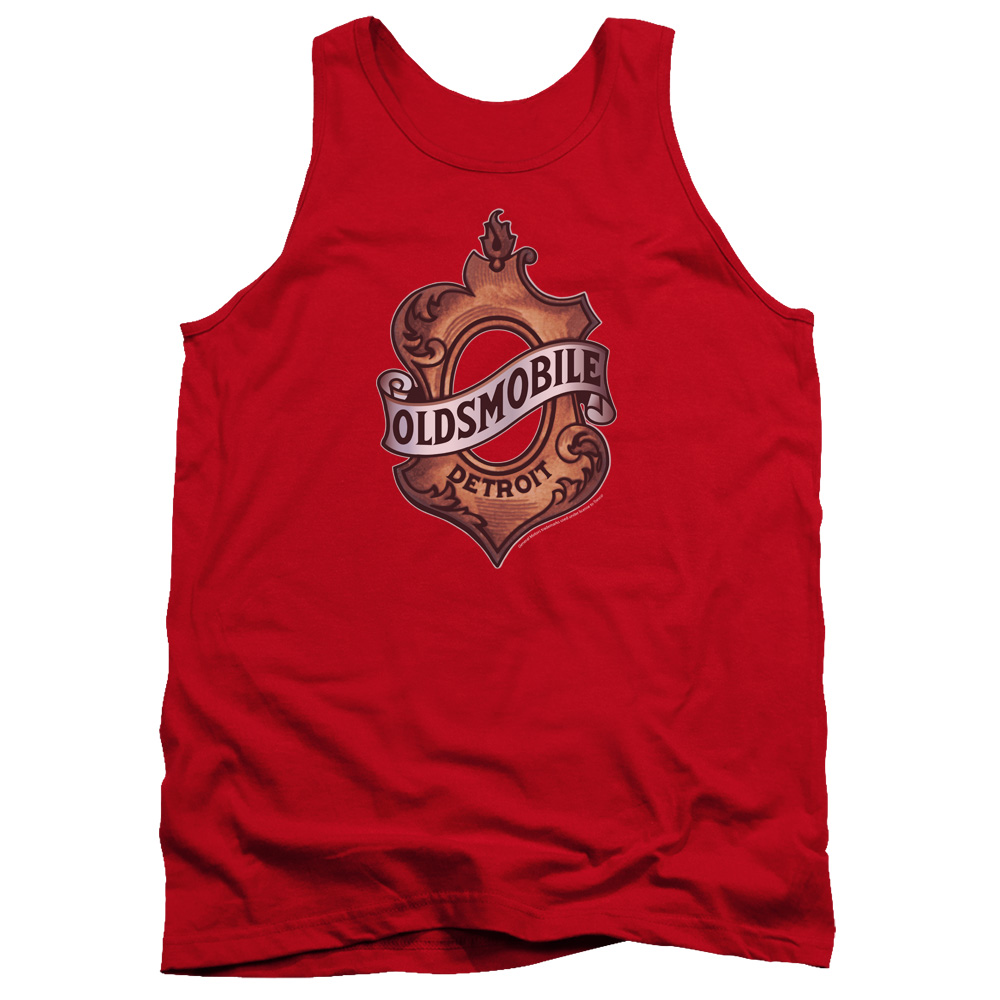 OLS105-TK-2 Oldsmobile Detroit Emblem Adult Tank Top, Red - Medium