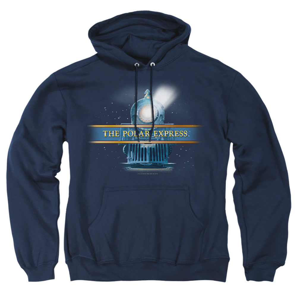 WBM375-AFTH-4 Polar Express Train Logo Adult Pullover Hoodie, Navy - Extra Large