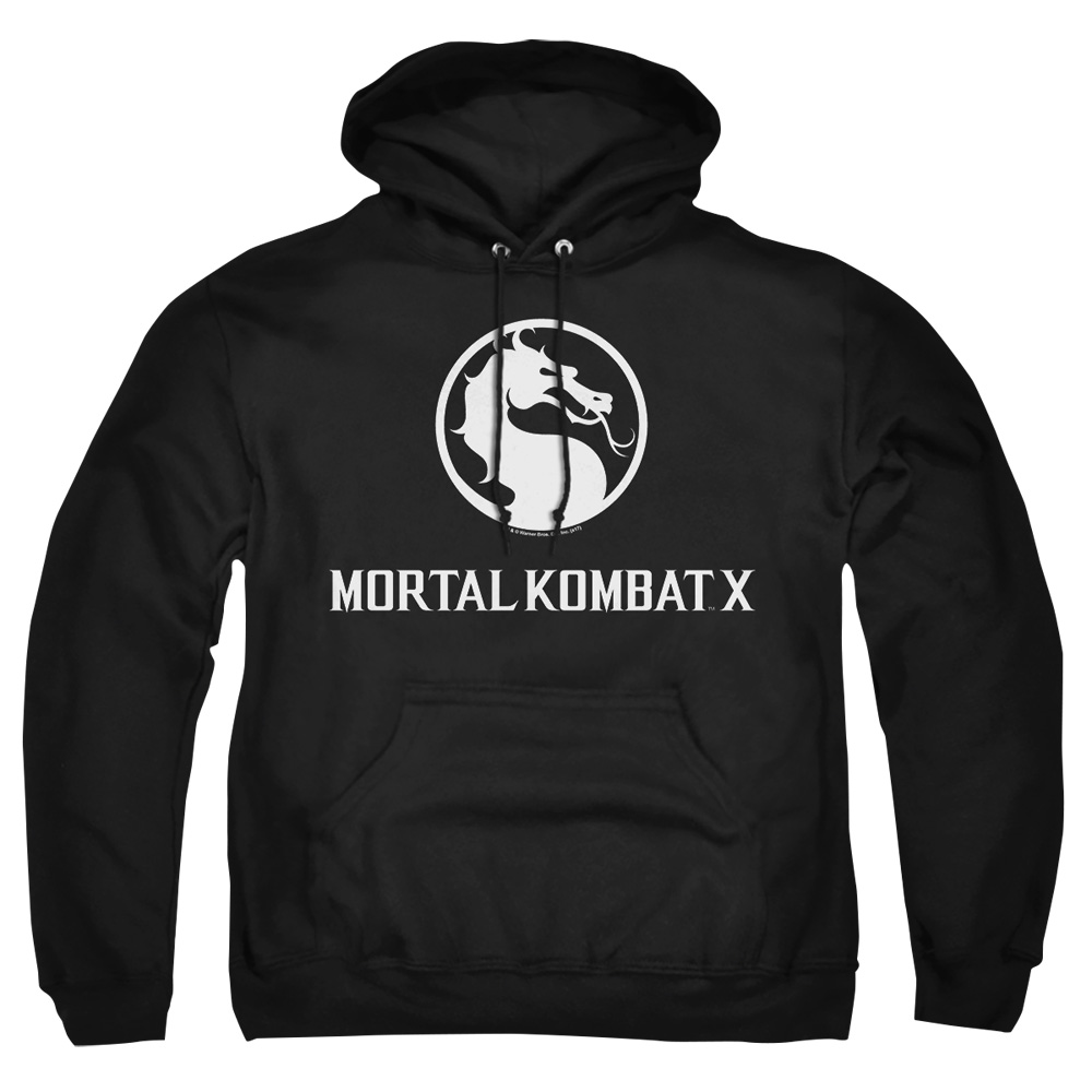 WBM415-AFTH-2 Mortal Kombat X Dragon Logo Adult Pullover Hoodie, Black - Medium