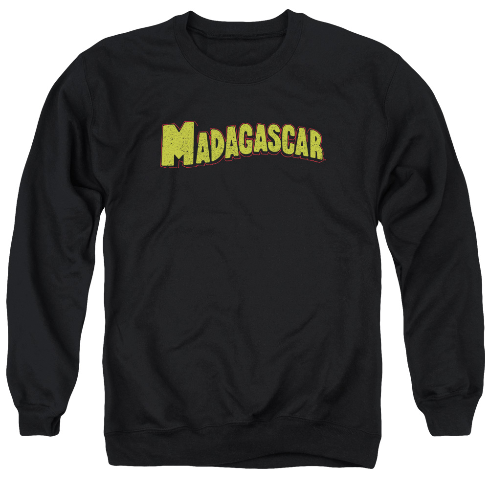 DRM183-AS-2 Madagascar Logo Adult Crewneck Sweatshirt, Black - Medium
