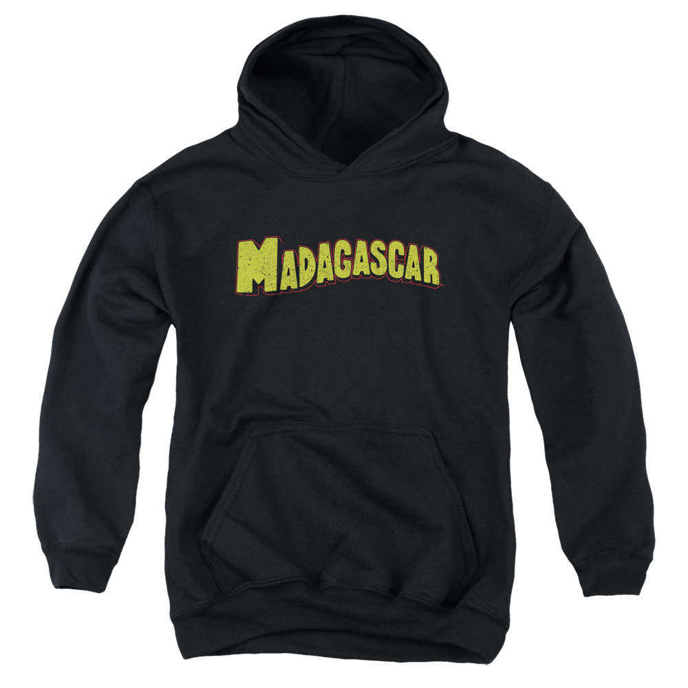 DRM183-YFTH-2 Madagascar Logo Youth Hooded Sweatshirt, Black - Medium