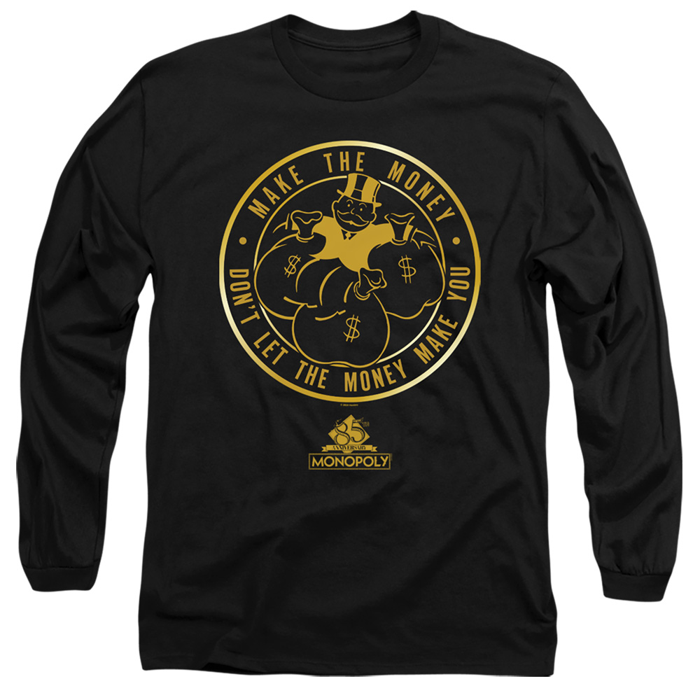 HBRO398-AL-2 Monopoly Make Adult Long Sleeve T-Shirt, Black - Medium