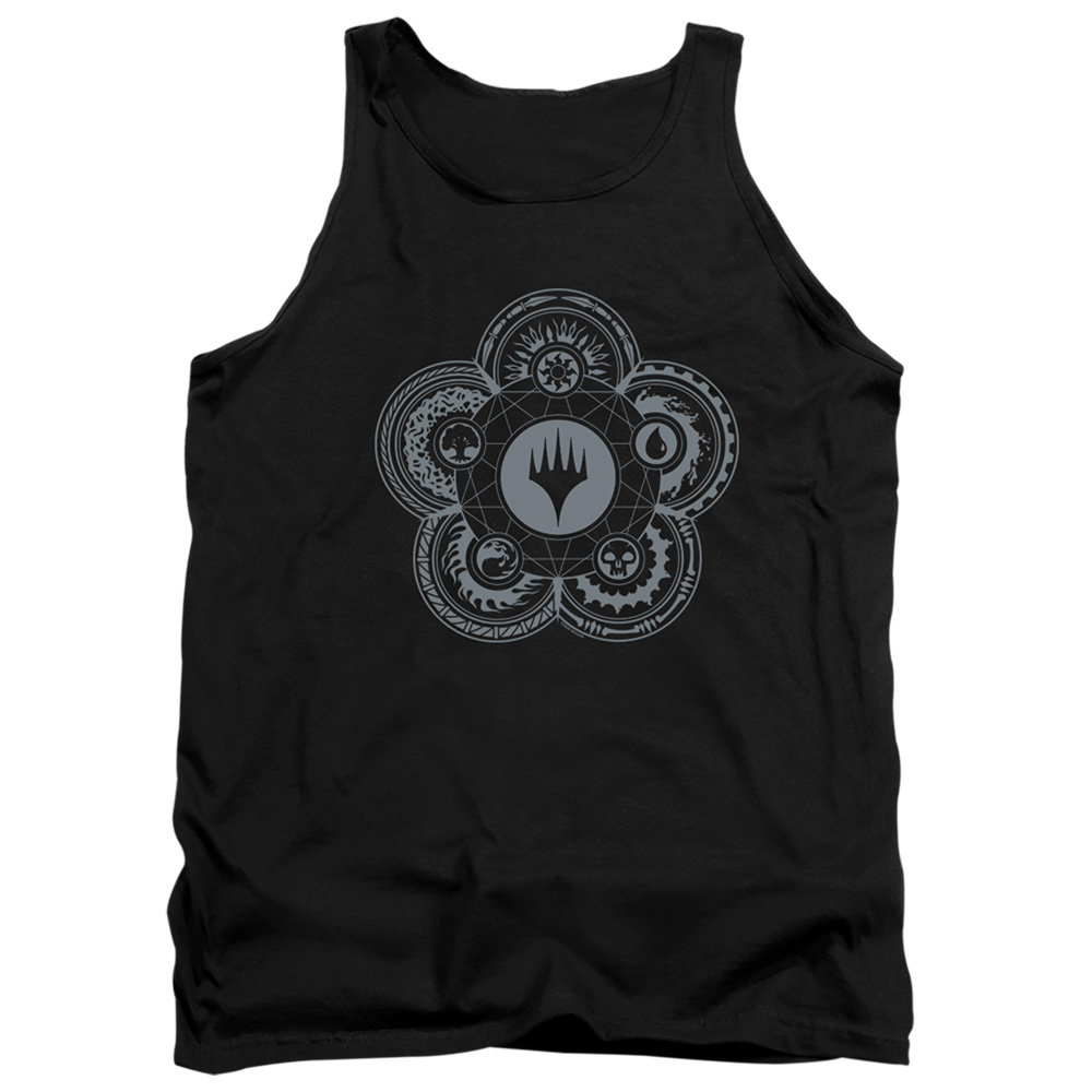 HBRO647-TK-2 Magic The Gathering Icon Glyph Adult Tank Top, Black - Medium