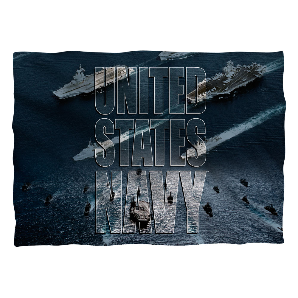 Picture of Trevco Sportswear NA116-PLO1-0 Navy Fleet Pillow Case&#44; White - 20 x 28 in.