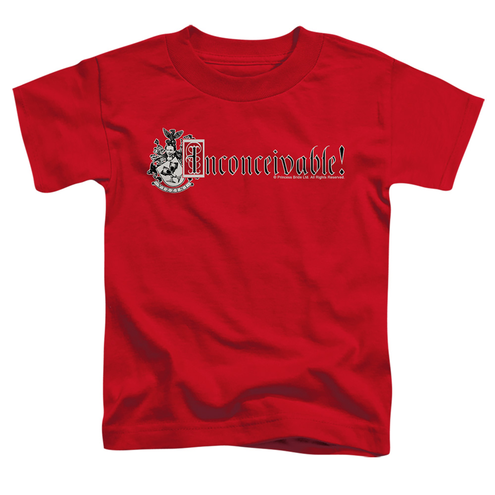 PB148E-TT-2 Princess Bride Vizzini Crest Toddler Short Sleeve T-Shirt, Red - Medium 3T