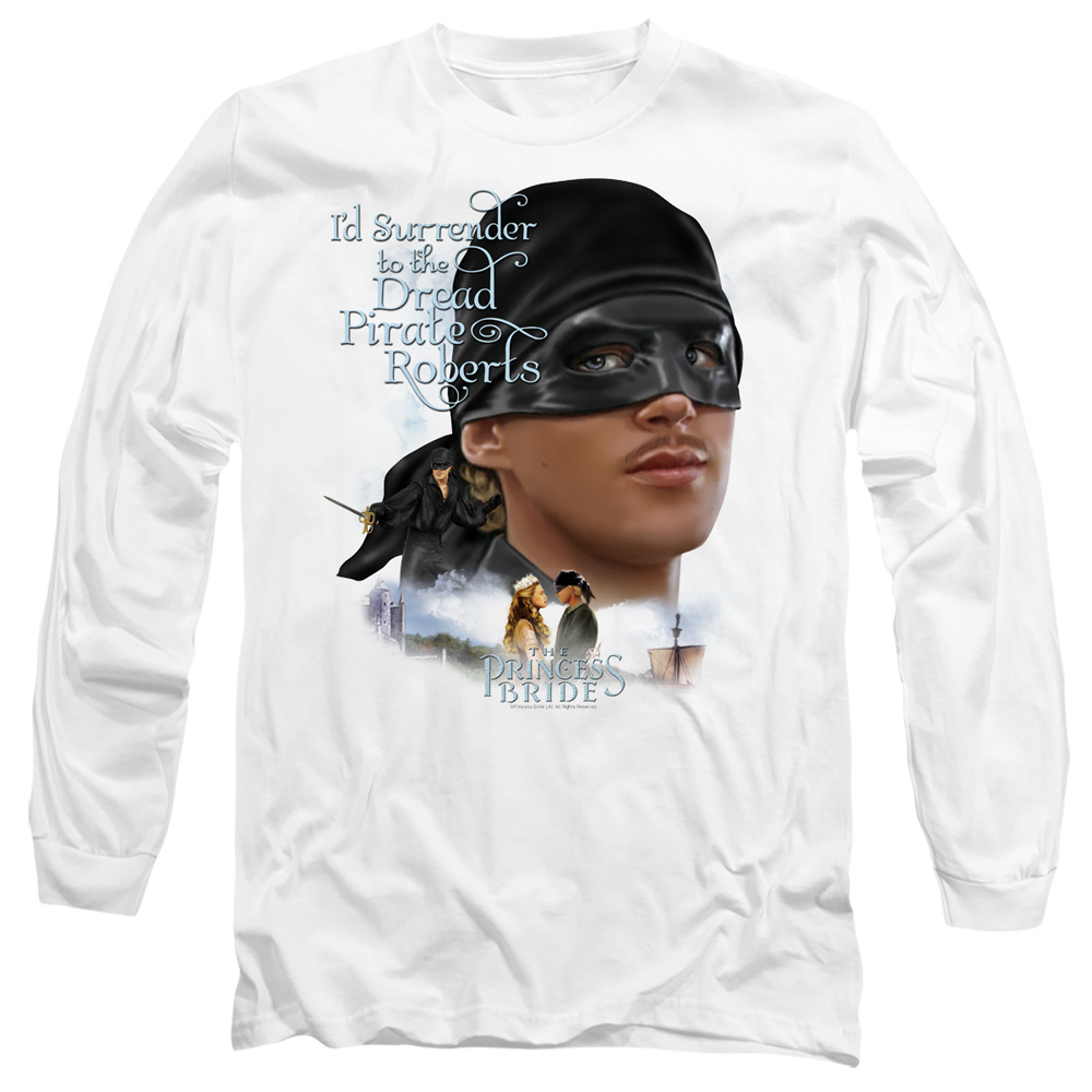 PB158B-AL-2 Princess Bride Surrender Adult Long Sleeve T-Shirt, White - Medium