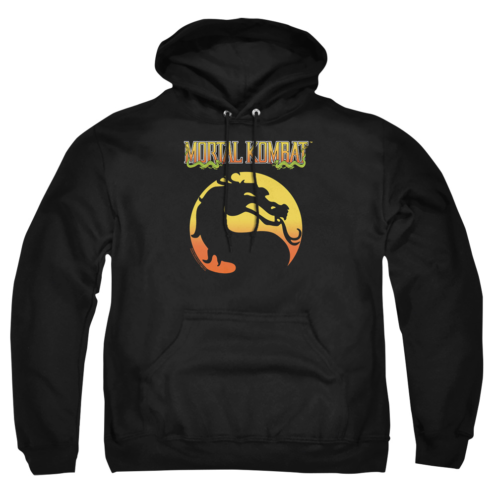 WBM923-AFTH-2 Mortal Kombat Klassic Logo Adult Pullover Hoodie, Black - Medium