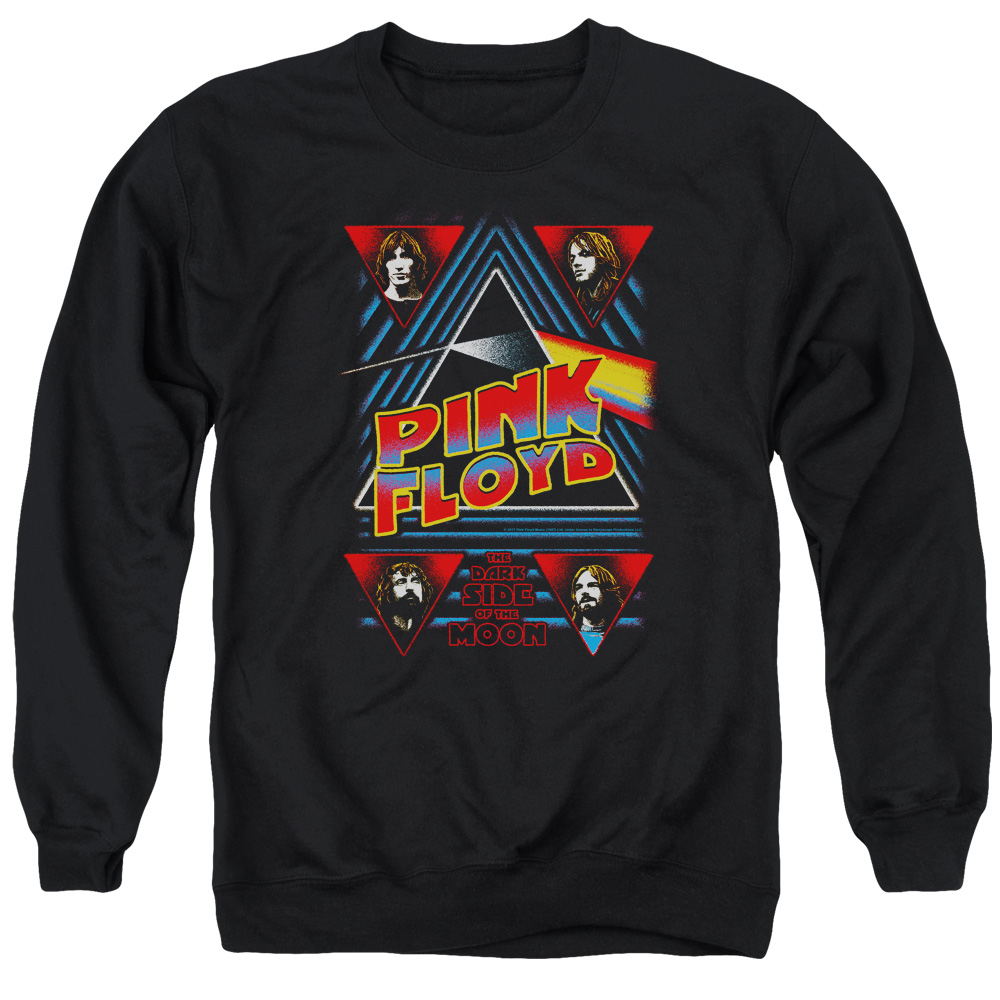 PERRY184-AS-2 Pink Floyd Dark Side Adult Crewneck Sweatshirt, Black - Medium