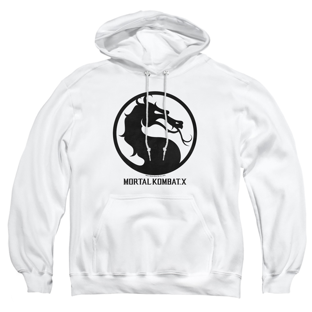 WBM416-AFTH-3 Mortal Kombat X Seal Adult Pullover Hoodie, White - Large