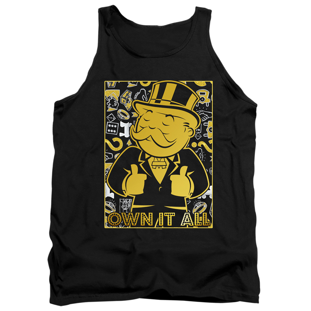 HBRO386-TK-2 Monopoly Own Adult Tank Top, Black - Medium