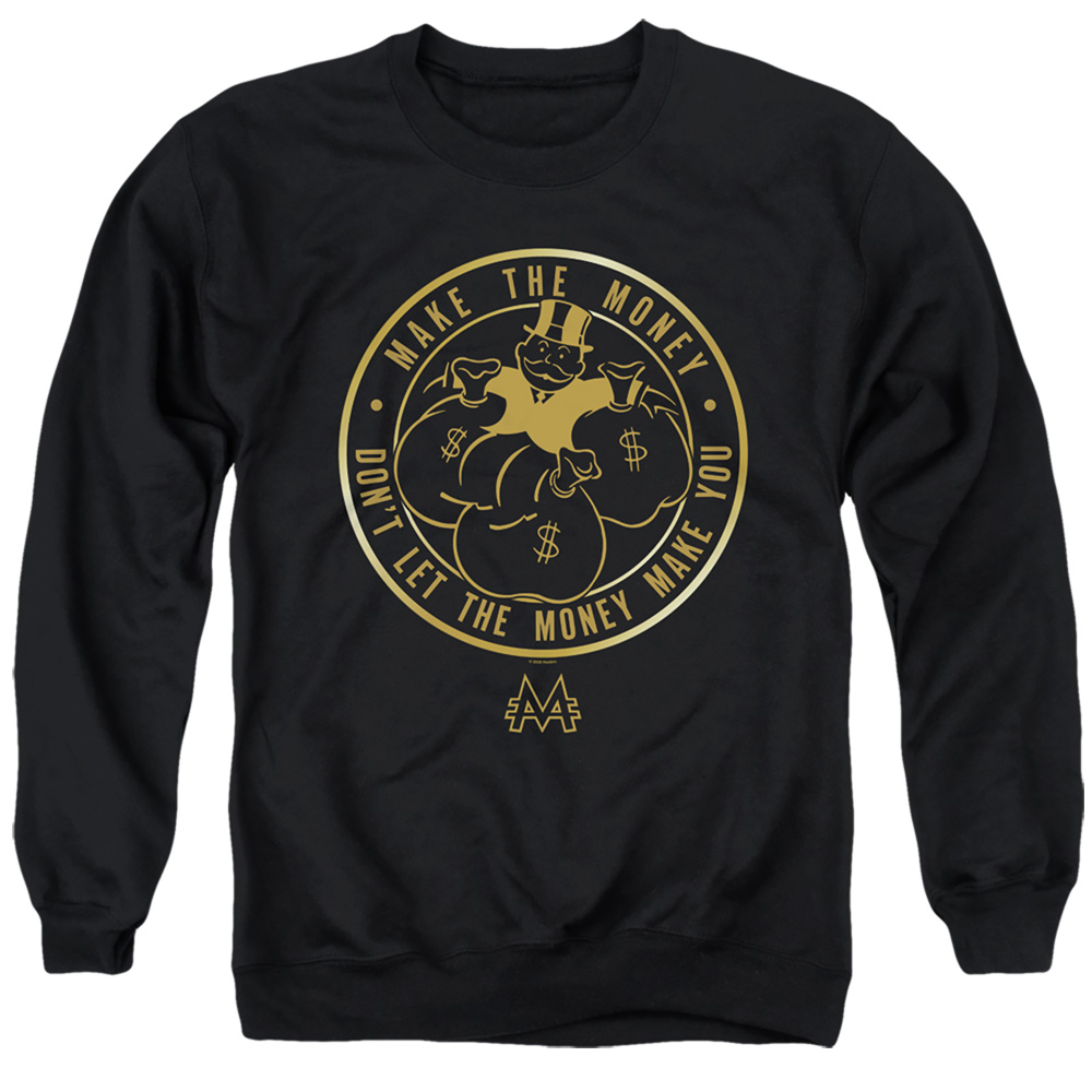HBRO387-AS-3 Monopoly Make Adult Crewneck Sweatshirt, Black - Large