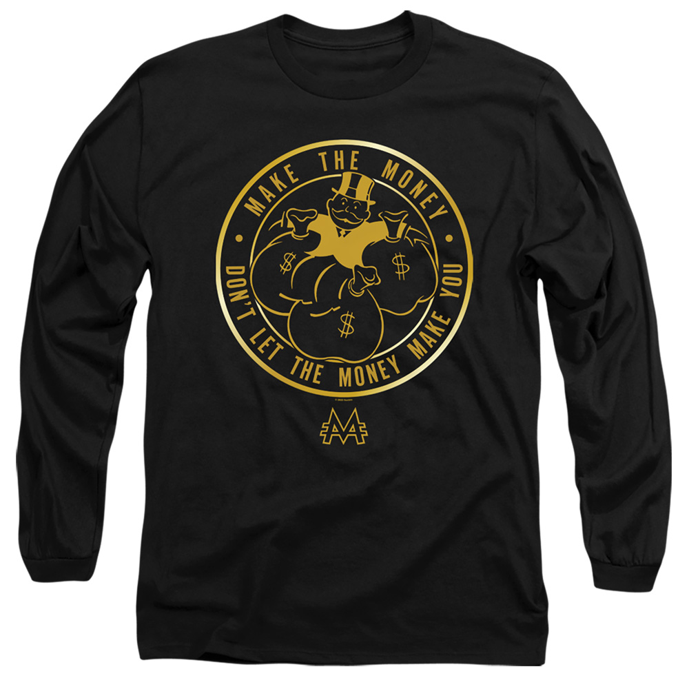 HBRO387-AL-2 Monopoly Make Adult Long Sleeve T-Shirt, Black - Medium