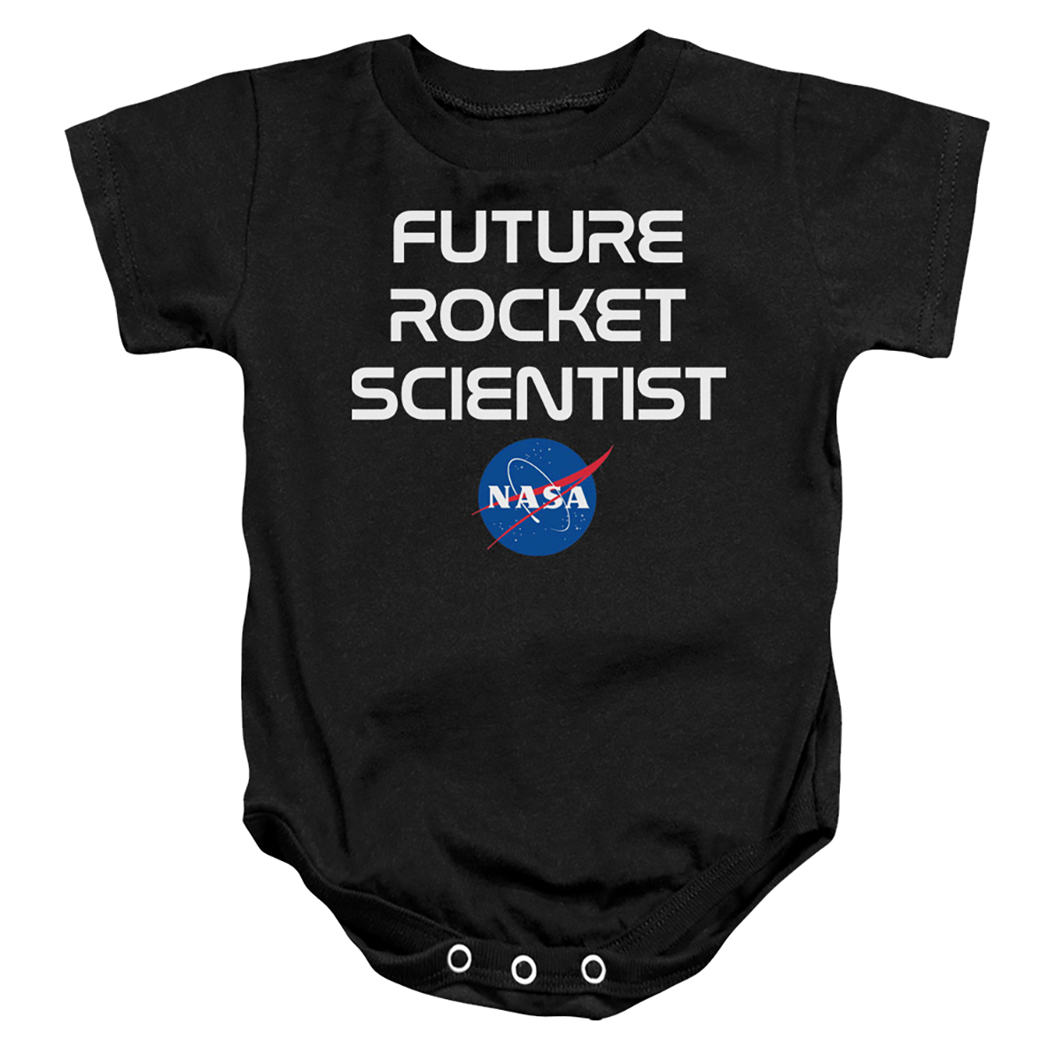 NASA124-SS-2 Nasa to The Future Infant Snapsuit, Black - Medium - 12 Month