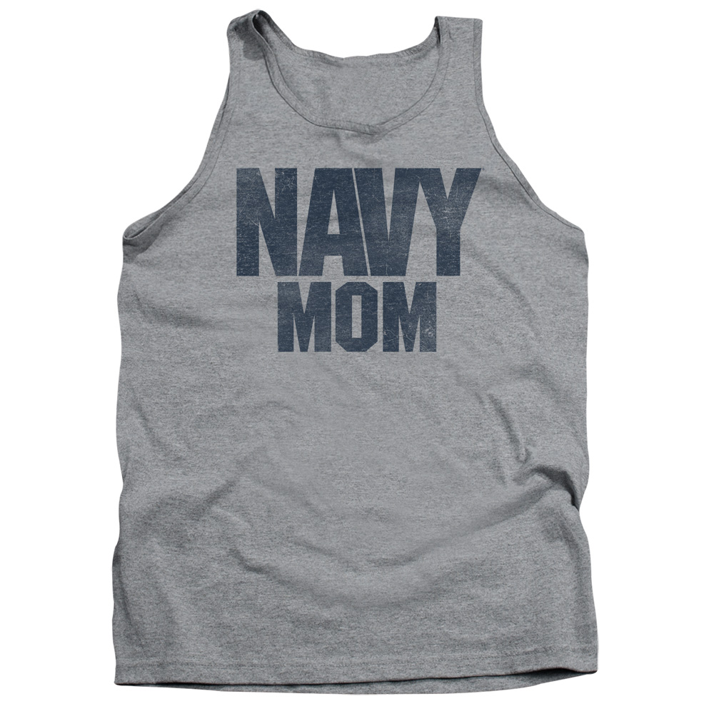 NA108M-TK-2 Navy Mom Adult Tank Top, Athletic Heather - Medium