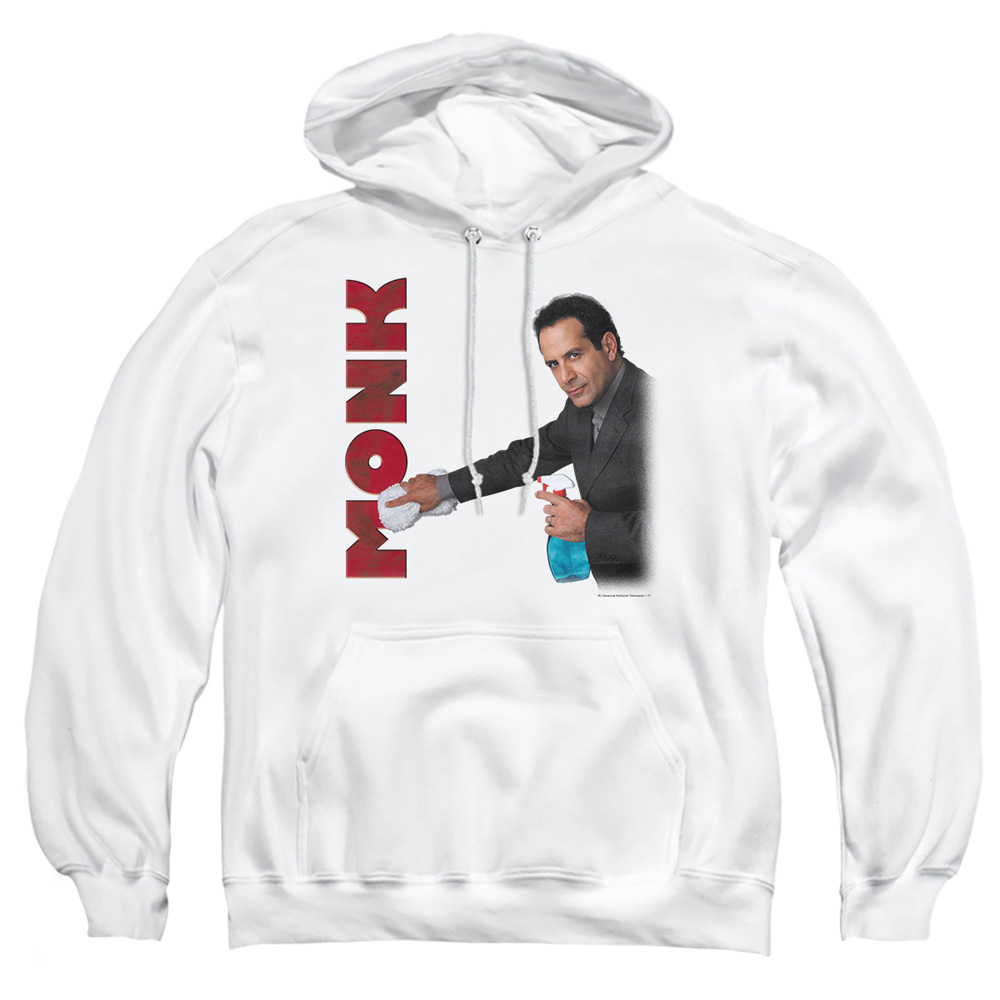 NBC150-AFTH-3 Monk Clean Up Adult Pullover Hoodie, White - Large