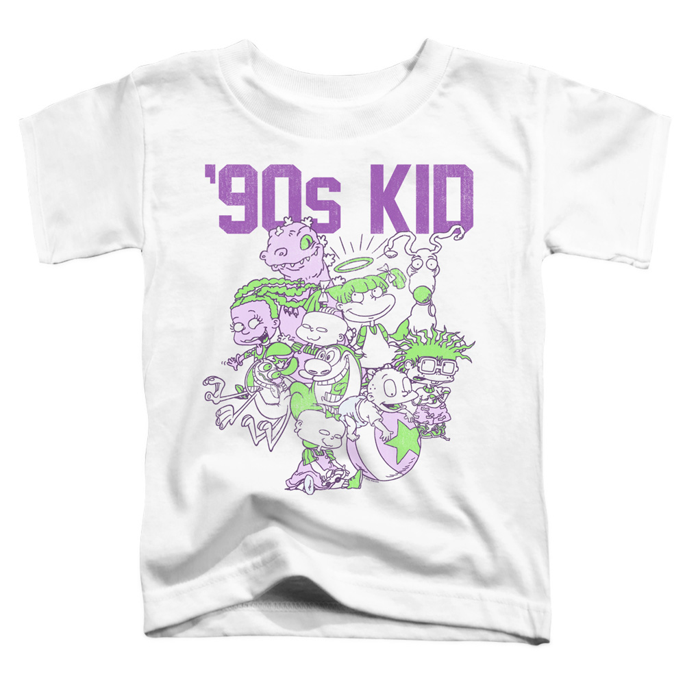 NICK588-TT-2 Nickelodeon 90s Kid Toddler Short Sleeve T-Shirt, White - Medium 3T