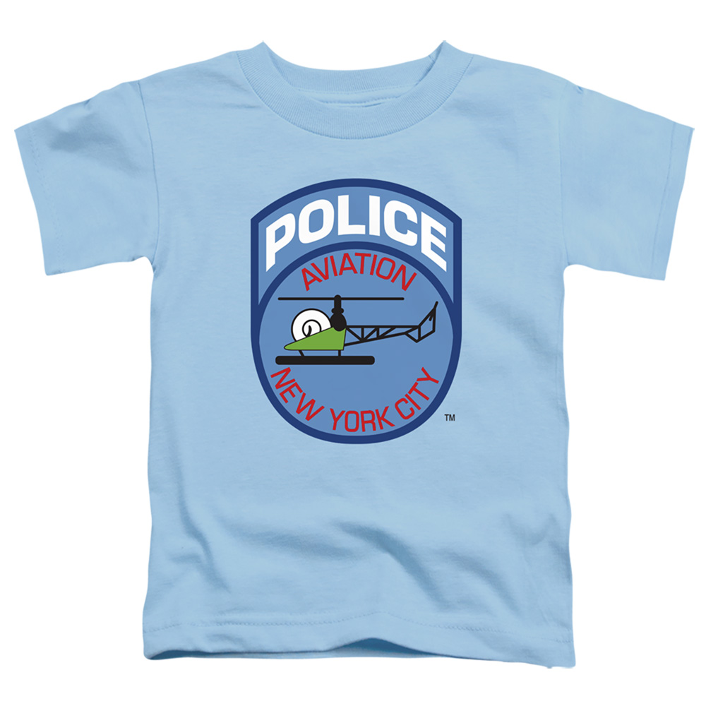 NYC163-TT-2 York City Aviation Toddler Short Sleeve T-Shirt, Light Blue - Medium 3T