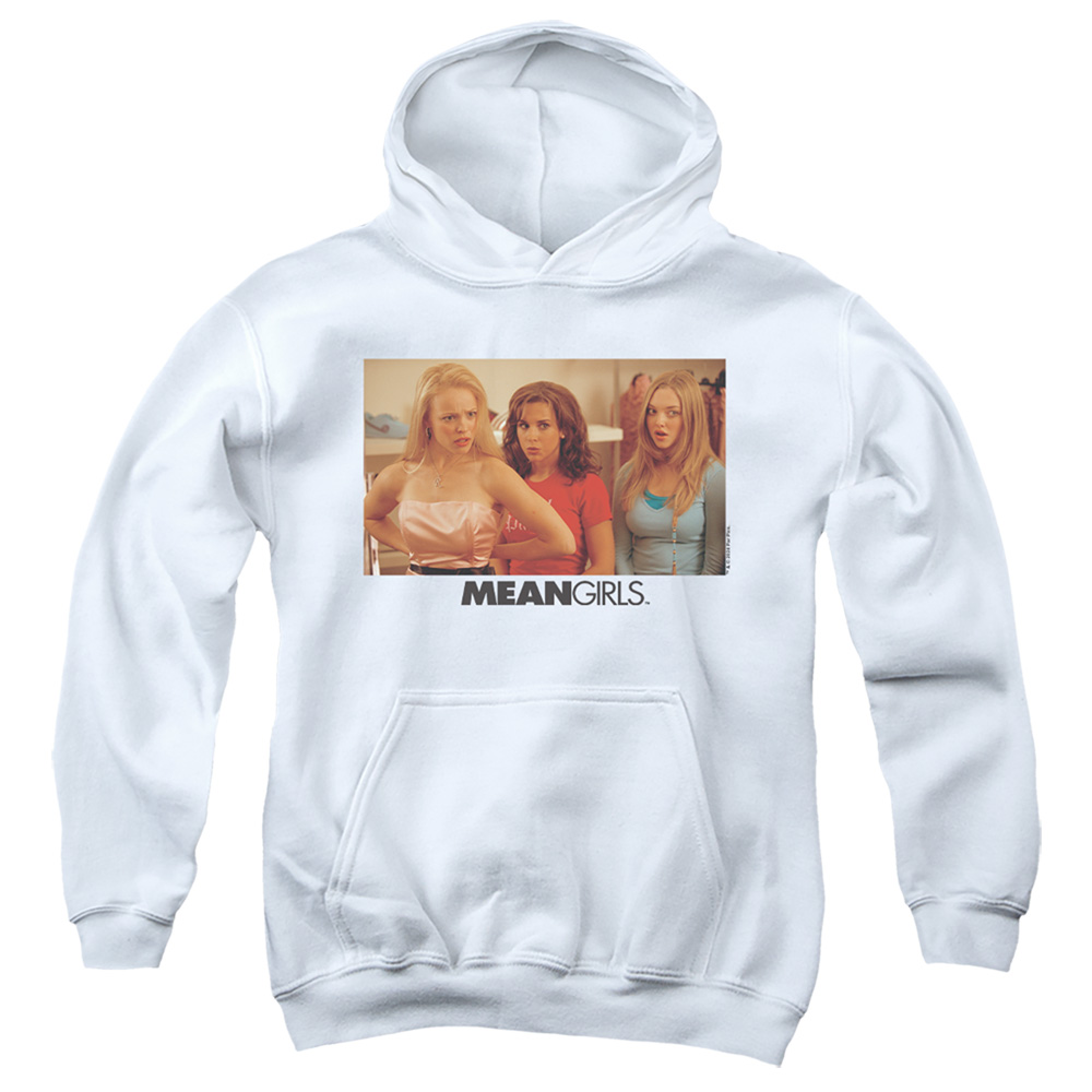 PAR892-YFTH-1 Mean Girls Film Still Youth Hooded Sweatshirt, White - Small