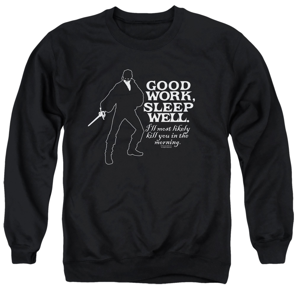 PB117C-AS-2 Princess Bride Good Work Adult Crewneck Sweatshirt, Black - Medium