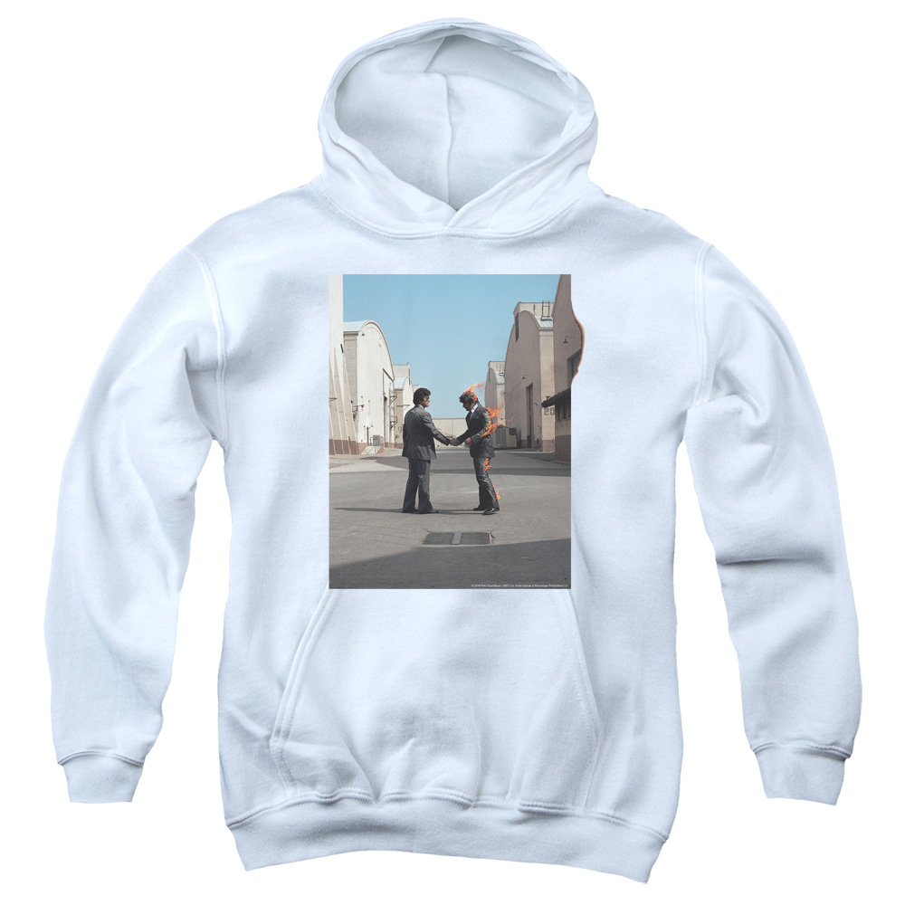 PERRY117-YFTH-1 Pink Floyd Wish You Were Here Youth Hooded Sweatshirt, White - Small