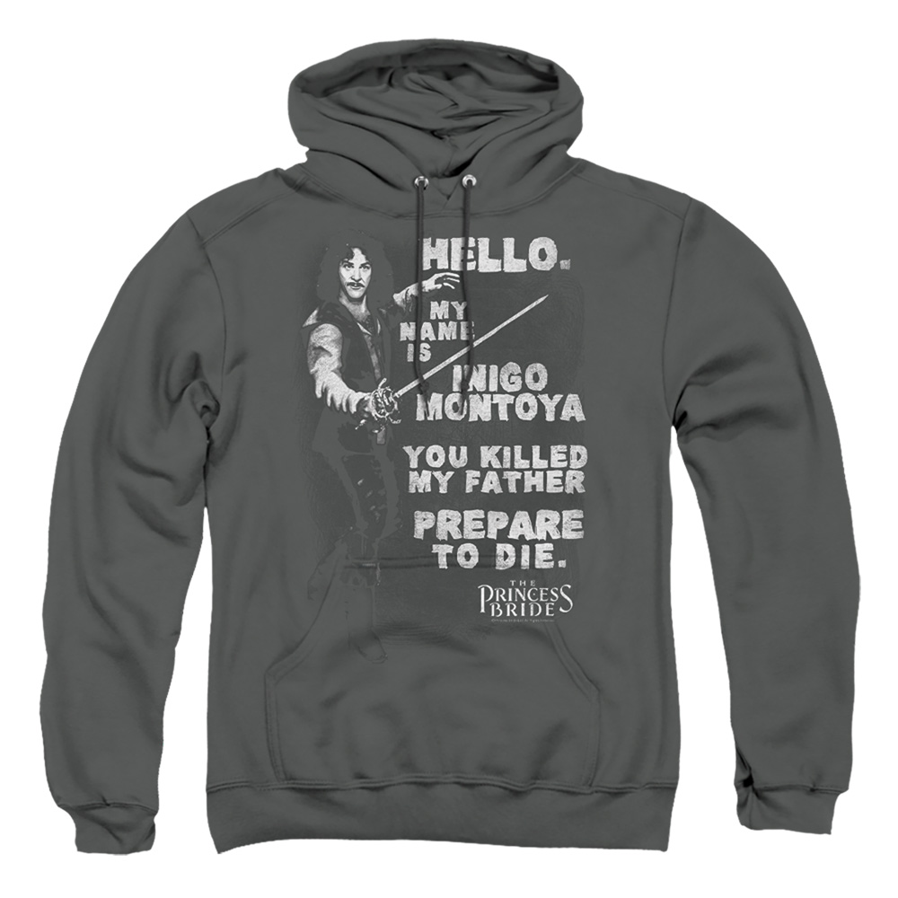 PB125F-AFTH-2 Princess Bride Hello Again Adult Pullover Hoodie, Charcoal - Medium