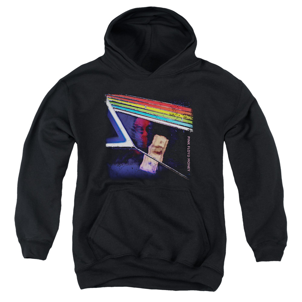 PERRY244-YFTH-2 Pink Floyd Money Youth Hooded Sweatshirt, Black - Medium