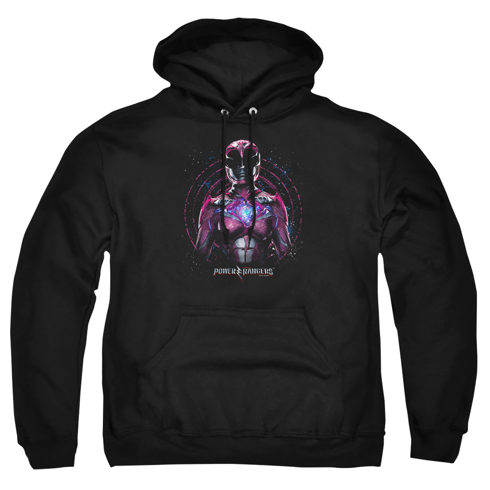 PWR3011-AFTH-1 Power Rangers Pink Ranger Adult Pullover Hoodie, Black - Small