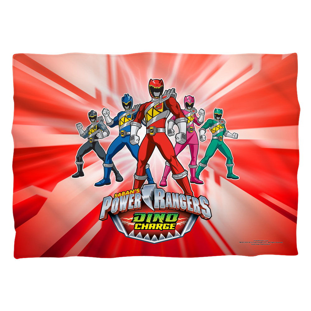 Picture of Trevco Sportswear PWR2216FB-PLO1-0 Power Rangers Dino Rangers Front Back Print Pillow Case&#44; White - 20 x 28 in.
