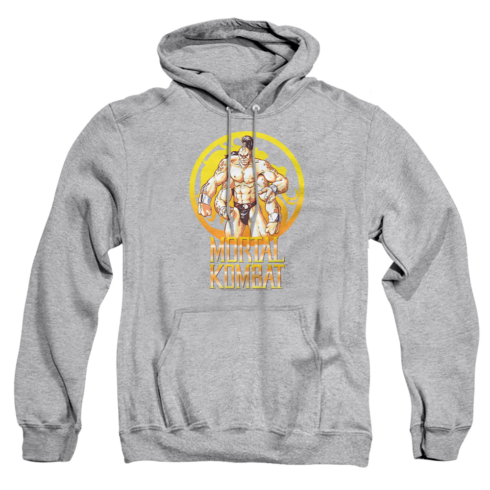 WBM927-AFTH-2 Mortal Kombat Klassic Goro Adult Pullover Hoodie, Athletic Heather - Medium