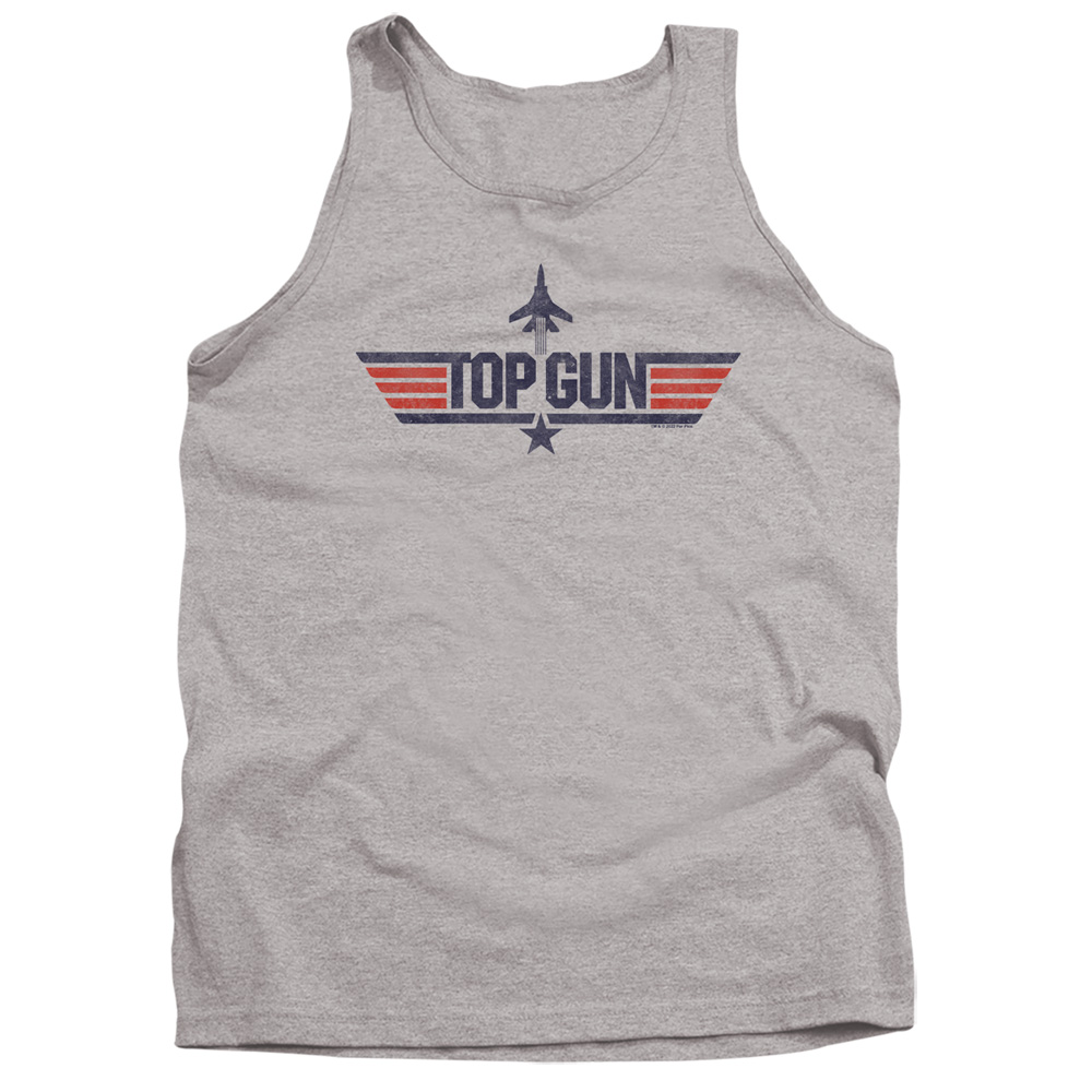 PAR839-TK-2 Paramount - Top Gun Logo Grey Adult Tank Top, Athletic Heather - Medium