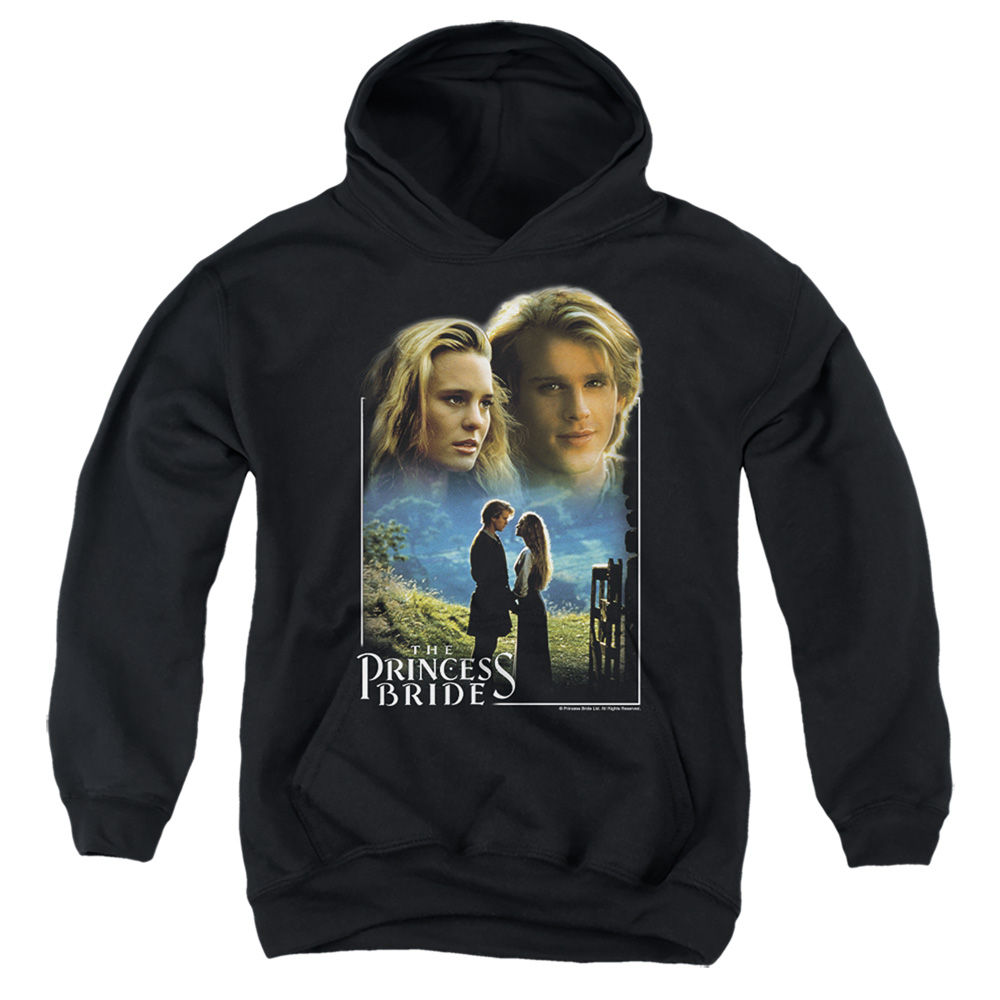 PB106-YFTH-4 Princess Bride Buttercup & Westley Youth Hooded Sweatshirt, Black - Extra Large