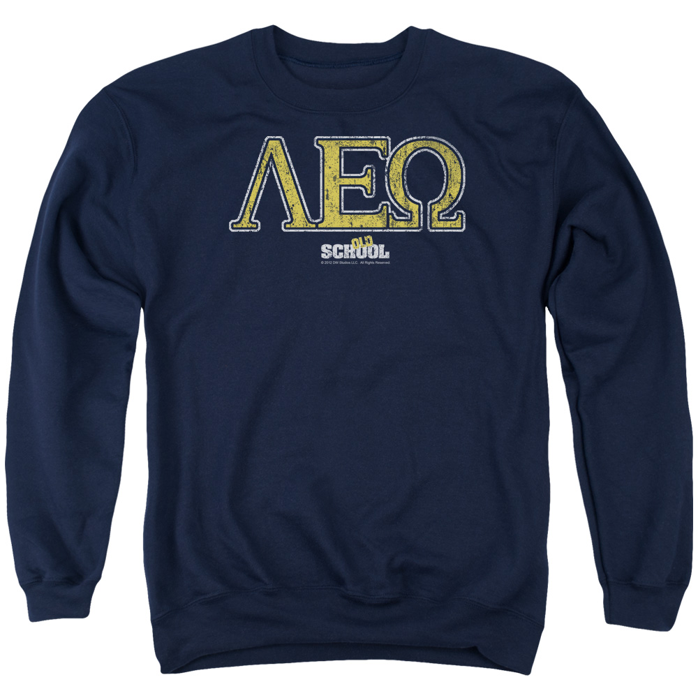PAR444-AS-2 Old School Leo Adult Crewneck Sweatshirt, Navy - Medium
