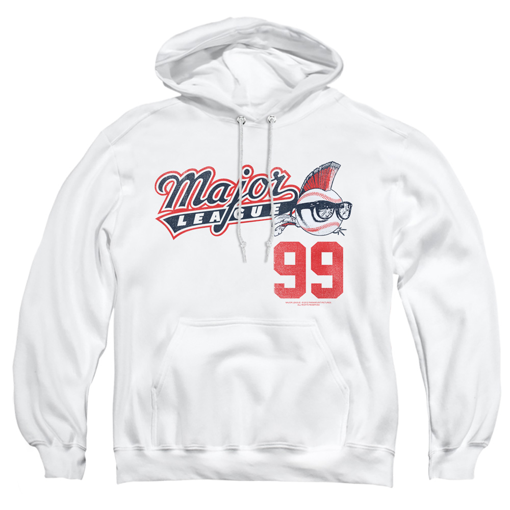 PAR449-AFTH-2 Major League 99 Adult Pullover Hoodie, White - Medium