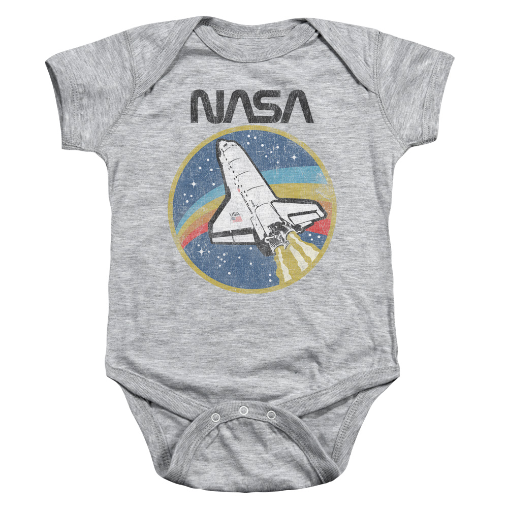 NASA109-SS-1 Nasa Shuttle Infant Snapsuit, Athletic Heather - Small - 6 Month