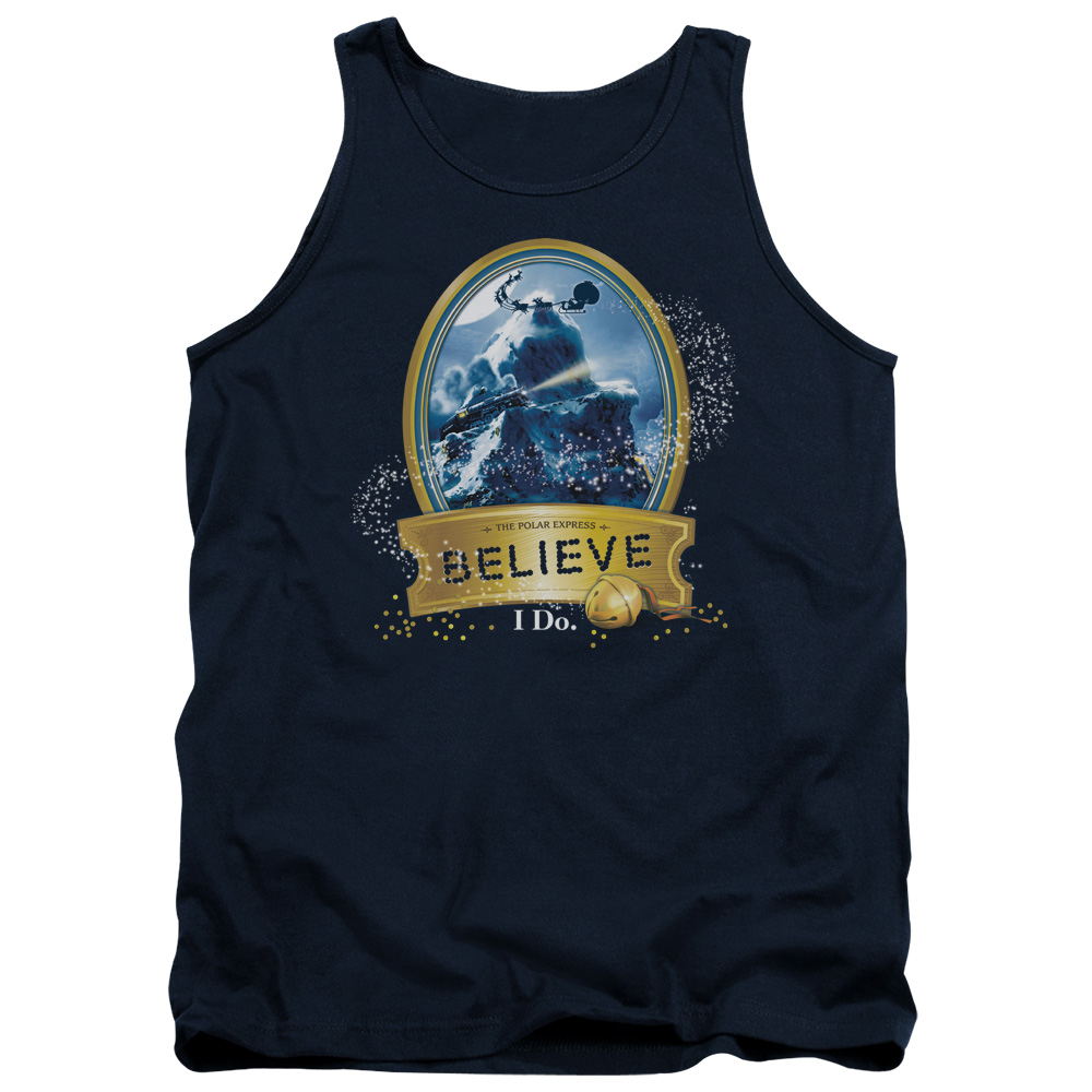 WBM373-TK-2 Polar Express True Believer Adult Tank Top, Navy - Medium